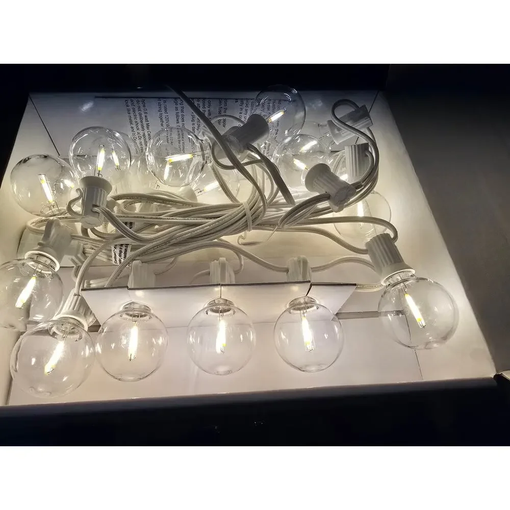 Room Essentials LED String Lights – Warm White Globe Bulbs – New in Box (Tested)